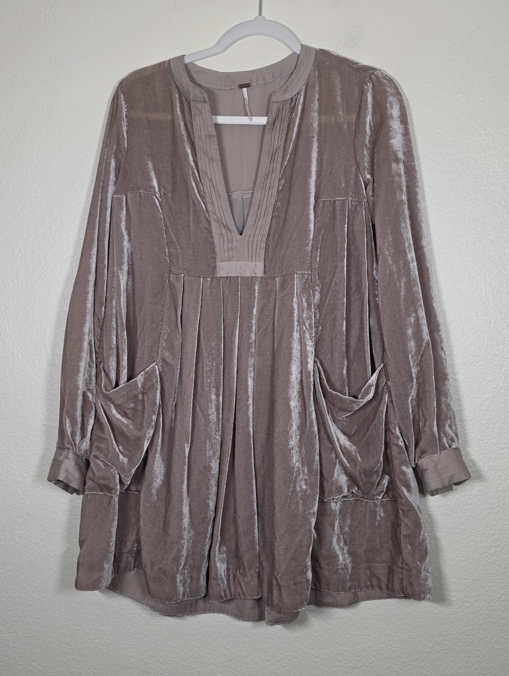 Free People Choose Me Velvet Mini Dress XS - Picture 2 of 6